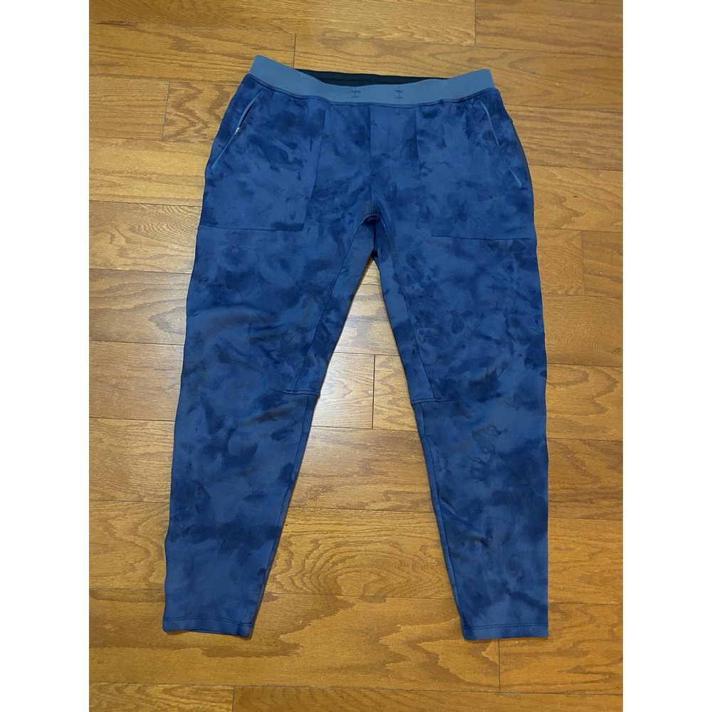 LuluLemon Men's Textured Tech Blue Tie-Dye Pants XXL 2XL French Camo Sweatpants